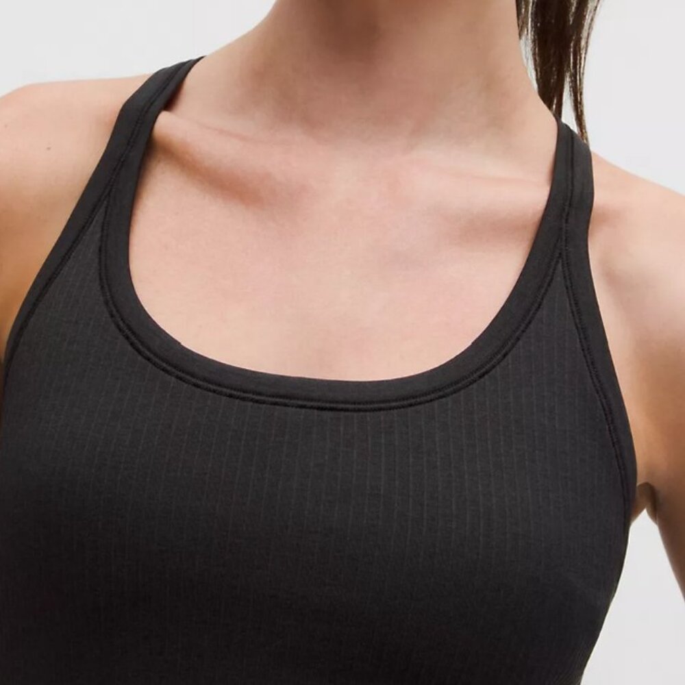 Lululemon Black Ebb to Street Tank Top Light Support, B/C Cup Sz 4 - Picture 3 of 5